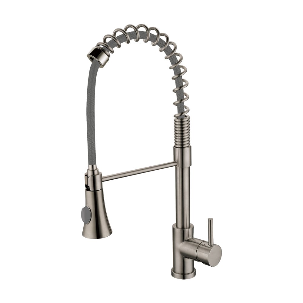 Clearwater Triton Single Lever Brushed Nickel Pull Out Kitchen Sink