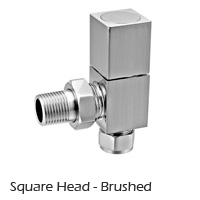 Brushed chrome Square Head radiator valve
