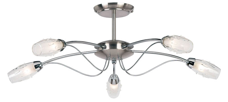 Endon Mercury Multi Arm Glass Halogen Ceiling Light 9009 5sc