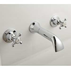 BC Designs Victrion Crosshead 3 Hole Wall Mounted Bath Filler Tap CTA030