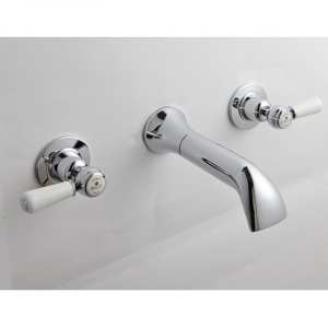 BC Designs Victrion Lever 3 Hole Wall Mounted Bath Filler Tap CTB130