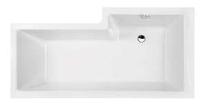 Nuie Square Left Hand Shower Bath 1500mm WBS1585L