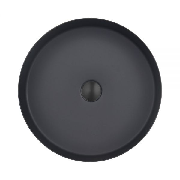 JTP VOS Matt Black Round Countertop Basin 360 x 360mm