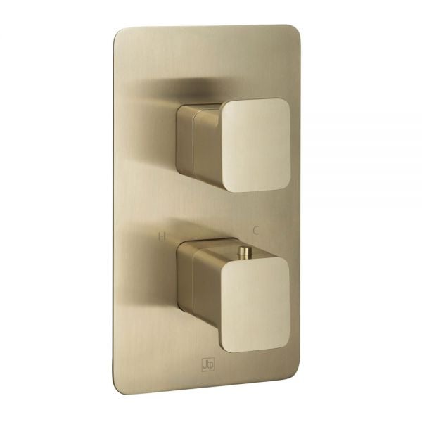 Jtp Hix Brushed Brass Two Outlet Thermostatic Shower Valve 33671bbr 2753