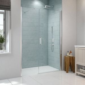 Merlyn 8 Series Frameless 1100 Pivot Shower Door and Inline Panel