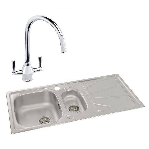 Abode Trydent Stainless Steel 1.5 Inset Kitchen Sink with Astral Mono Mixer Tap