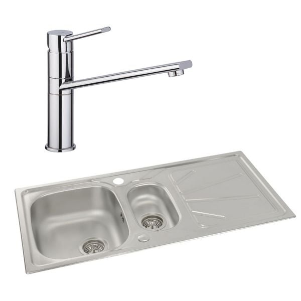Abode Trydent Stainless Steel 1.5 Inset Kitchen Sink with Specto Mono Mixer Tap