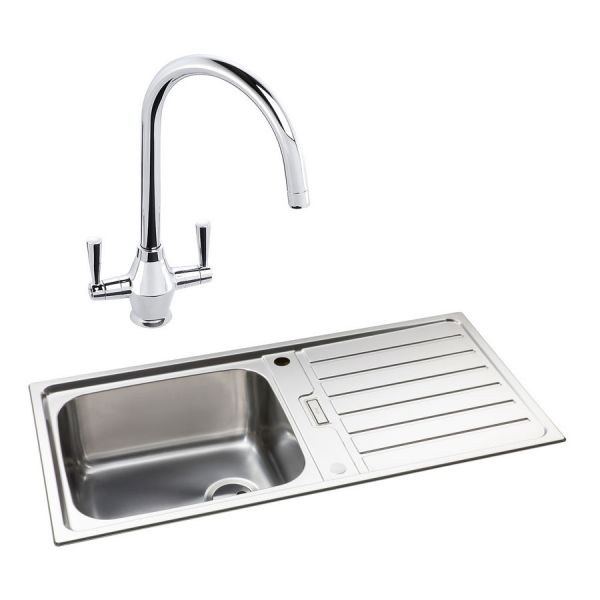 Abode Neron Stainless Steel Inset Kitchen Sink with Astral Mono Mixer Tap