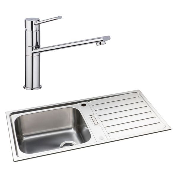 Abode Neron Stainless Steel Inset Kitchen Sink with Specto Mono Mixer Tap