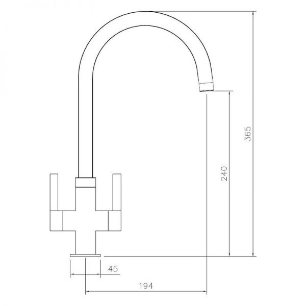 Abode Pico Chrome Monobloc Kitchen Mixer Tap - AT1226