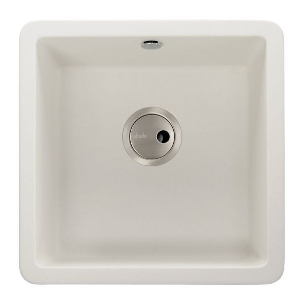 Abode Matrix SQ GR15 Undermount or Inset Single Bowl White Granite Kitchen Sink