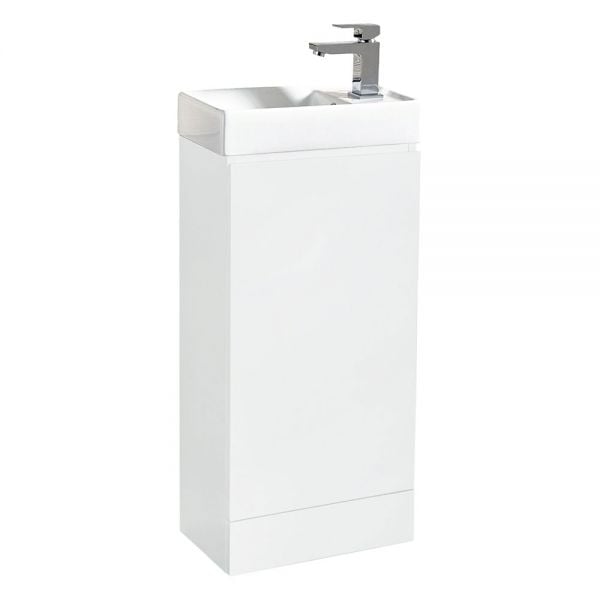 Apex Waterguard White 400 Floor Standing Cloakroom Vanity Unit and Basin