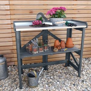 Promex Garden Potting Table with Zinc Plated Worktop