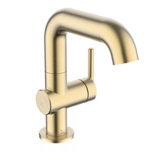 Crosswater 3ONE6 Lever Brushed Brass Effect Mono Basin Mixer Tap with Side Lever