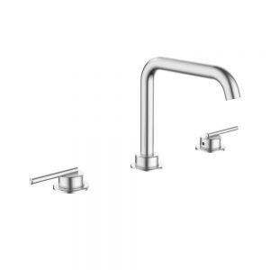 Crosswater 3ONE6 Lever Stainless Steel Deck Mounted 3 Hole Basin Mixer Tap