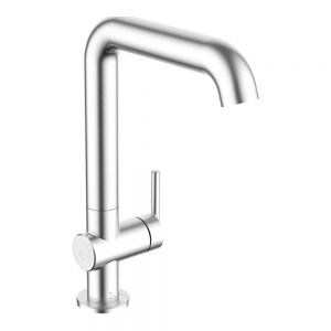 Crosswater 3ONE6 Lever Stainless Steel Tall Basin Mixer Tap with Side Lever