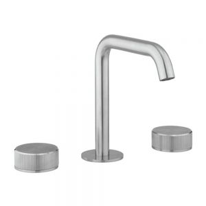 Crosswater 3ONE6 Stainless Steel Deck Mounted 3 Hole Basin Mixer Tap