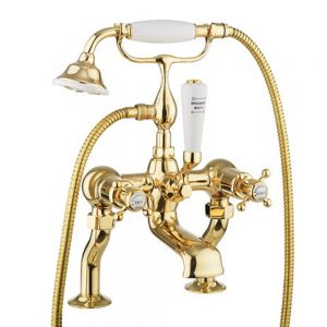 Crosswater Belgravia Crosshead Unlacquered Brass Bath Shower Mixer Tap