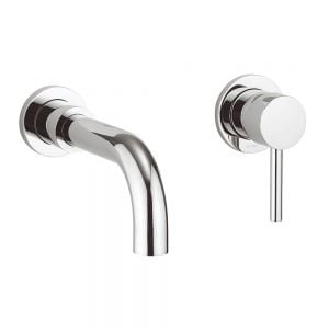 Crosswater Fusion Chrome Wall Mounted Basin Mixer Tap
