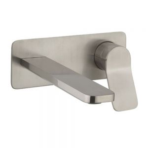 Crosswater Glide II Brushed Stainless Steel Effect Wall Mounted Basin Mixer Tap