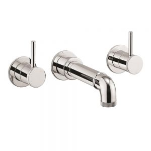 Crosswater MPRO Industrial Chrome Wall Mounted 3 Hole Wall Mounted Bath Filler Tap