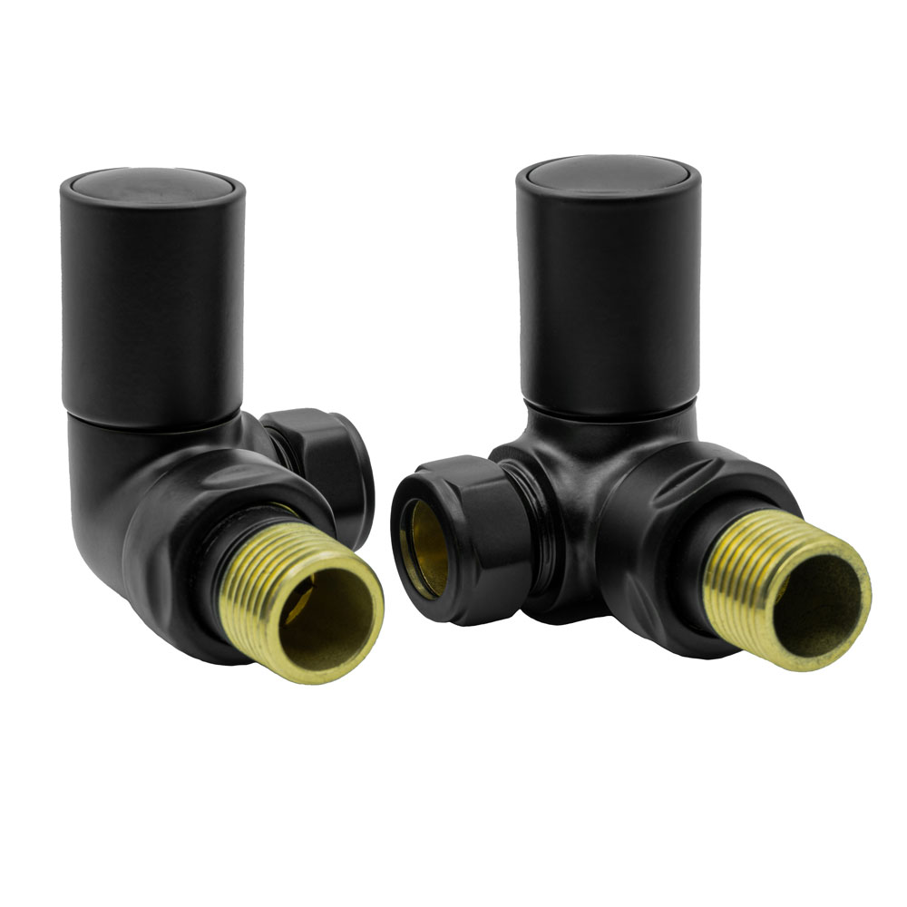 Reina Crova Black Corner Manual Radiator Valves - VLV-CRVK