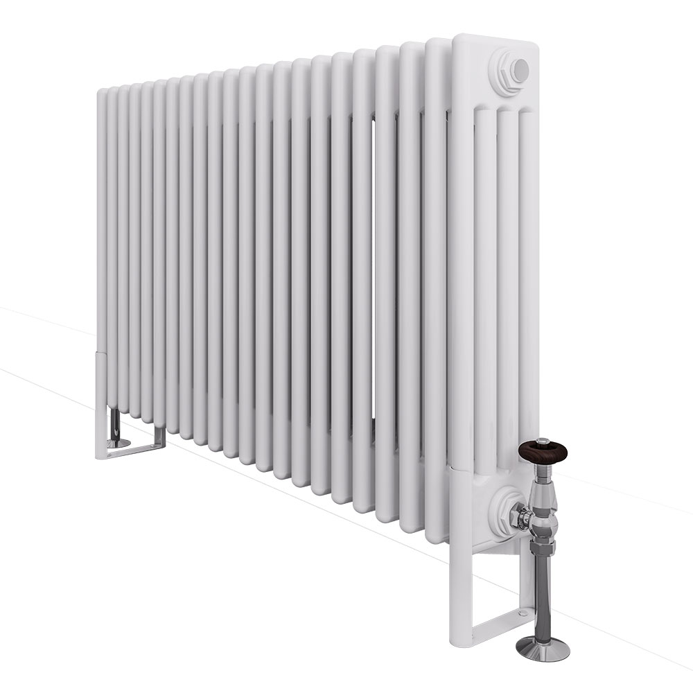 Eastbrook Rivassa 600 X 605 Gloss White 4 Column Horizontal Radiator ...