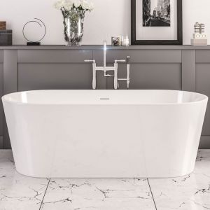 Eastbrook Lambeth Gloss Grey Double Ended Freestanding Bath 1590 x