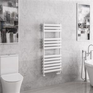 Eastbrook Tunstall Double 1200 x 500 Matt White Designer Towel Rail