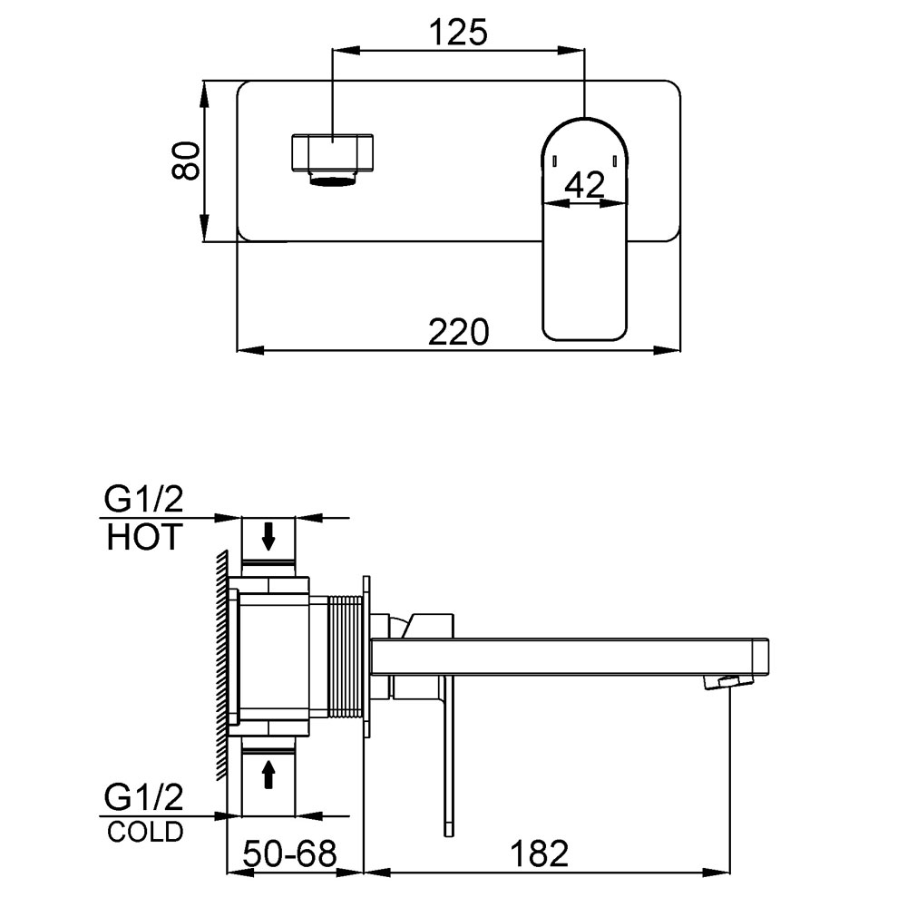 Abacus Edge Chrome Wall Mounted Basin Mixer Tap Tbts 622 1602