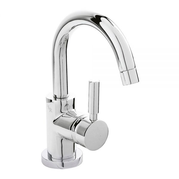 Hudson Reed Tec Lever Chrome Mini Basin Mixer Tap with Push Button Waste