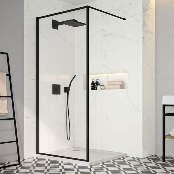 Merlyn Black 900 Framed Wetroom Shower Panel