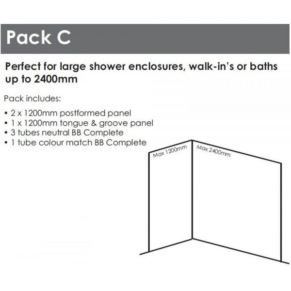 Nuance Large Corner Black Quartz Waterproof Wall Panel Pack 2400 x 1200 #2