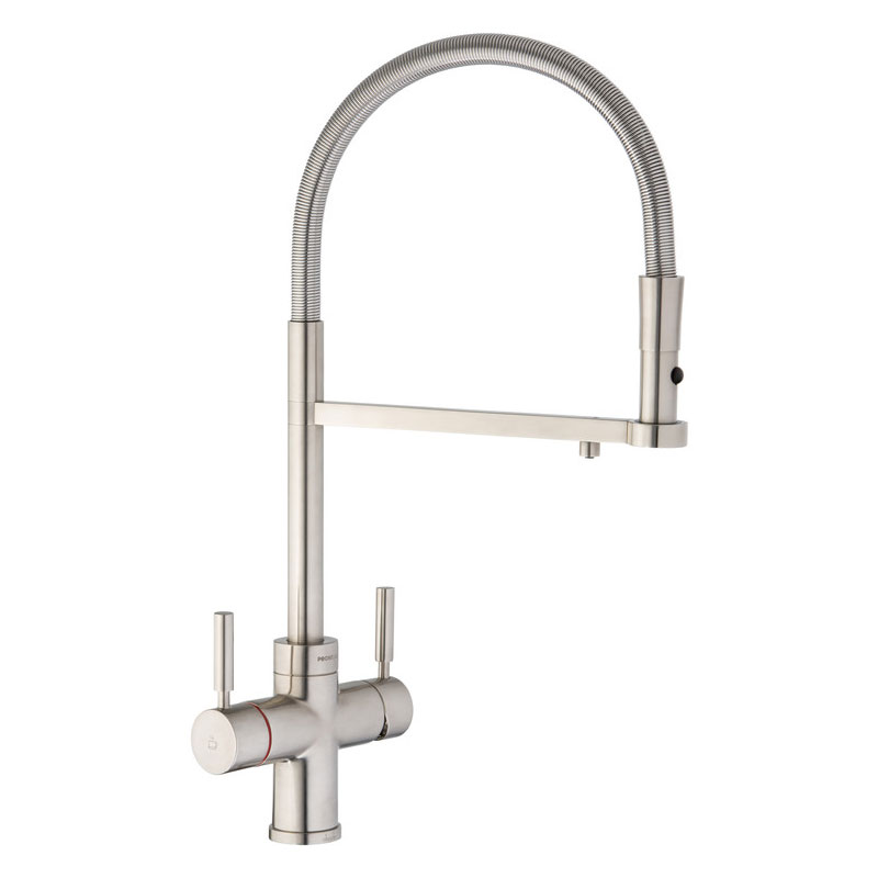 Abode Pronteau Professional Brushed Nickel in Boiling Hot Water Kitchen  Mixer Tap and Tank PT1123