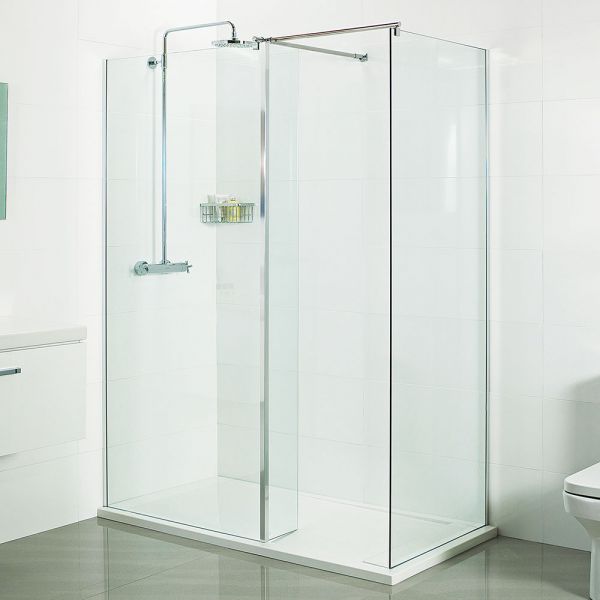 Roman Showers Select 10mm Chrome Walk In Wetroom Shower Panel 500mm Wide #4