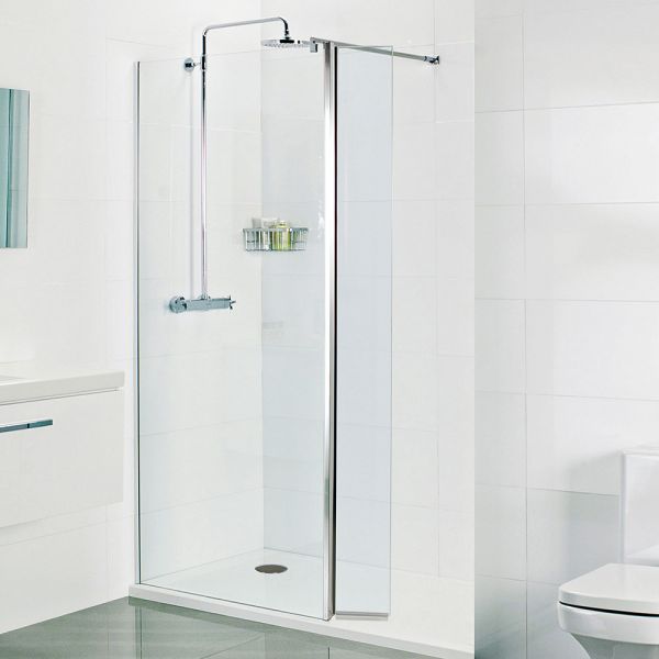 Roman Showers Select 10mm Chrome Walk In Wetroom Shower Panel 500mm Wide #2