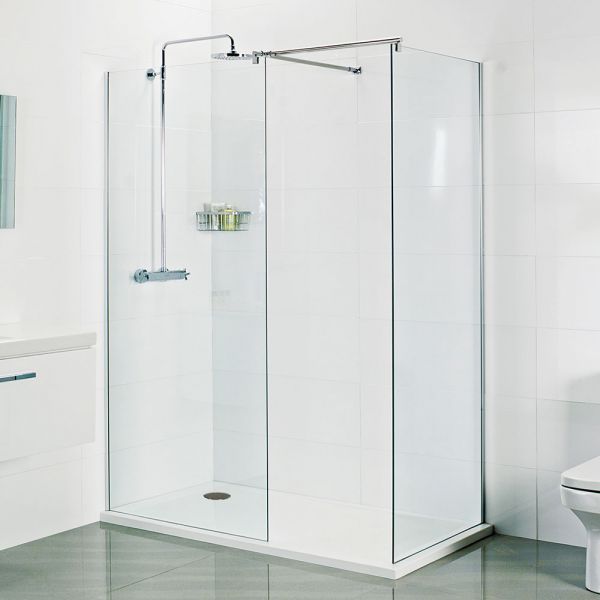Roman Showers Select 10mm Chrome Walk In Wetroom Shower Panel 500mm Wide #3