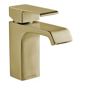 Roper Rhodes Hydra Brushed Brass Mono Basin Mixer Tap with Click Waste