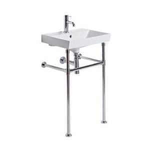 Roper Rhodes Scheme 500 Rectangular One Tap Hole Basin and Chrome Washstand