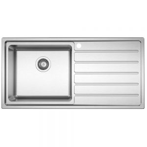 Clearwater Solar Large 1 Bowl Inset Stainless Steel Kitchen Sink with Right Hand Drainer 1000 x 500