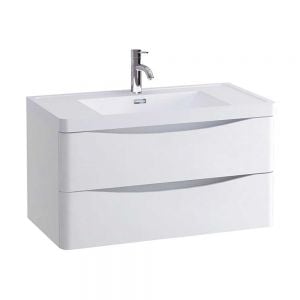 Synergy Kiev 900mm Wall Mounted White Gloss Basin Unit