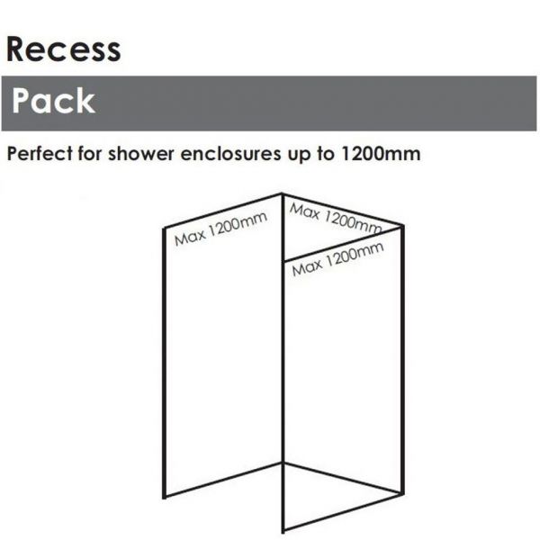 Showerwall Small Recess Silver Slate Gloss Waterproof Shower Panel Pack 1200 x 1200 #2