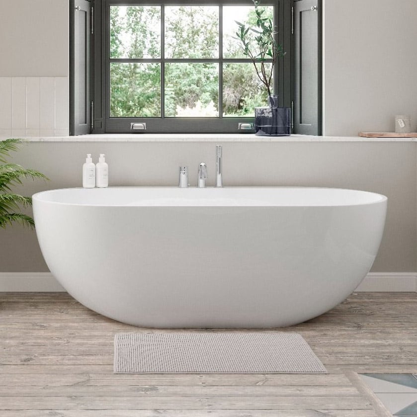 Tissino Tanaro 1680 x 780 Freestanding Double Ended Bath with Ledge ...