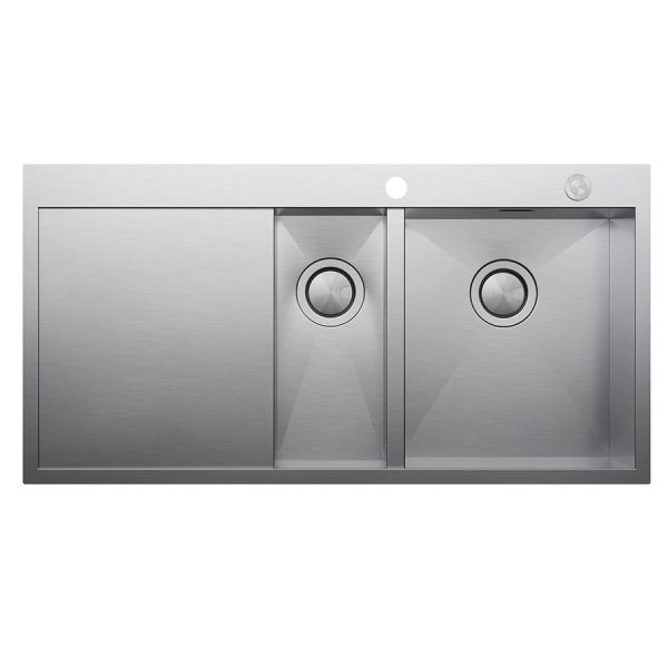 Clearwater Zenith 1.5 Bowl Inset Stainless Steel Kitchen Sink with Left Hand Drainer 1000 x 510