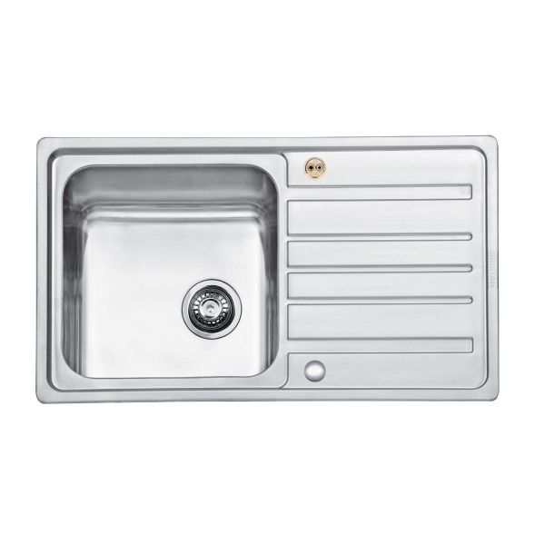 Bristan Index 1 Bowl And Drainer Stainless Steel Universal Square Kitchen Sink Sk Inxsq1 Su