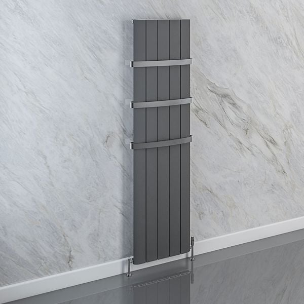 Eastbrook Withington 1800 x 470 Vertical MATT WHITE Designer Aluminium Radiator