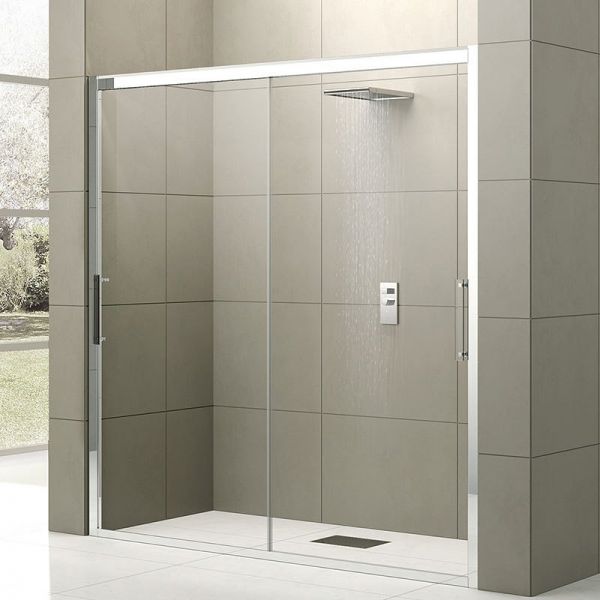 Novellini Rose 2M 1400 Chrome Double Sliding Shower Door