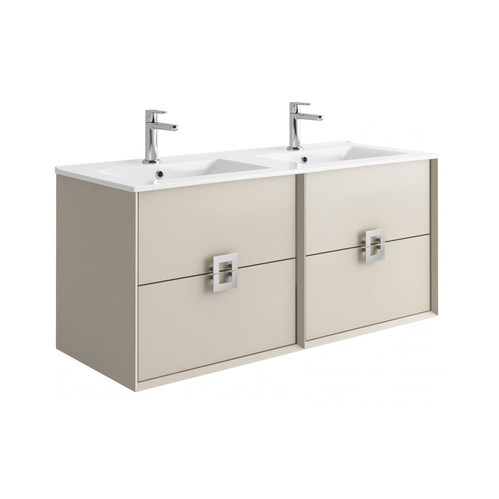 Tissino Aletta 1200mm Matt Taupe Wall Hung Vanity Unit And Basin Tat 104 Mt