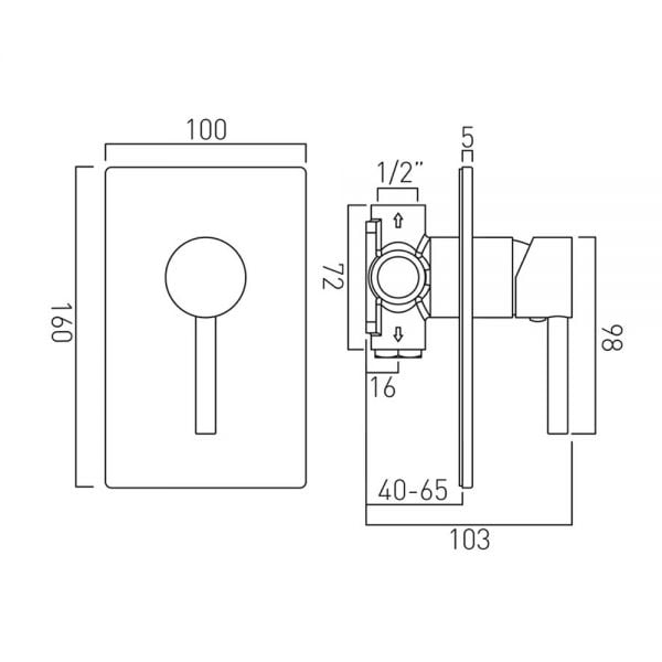 Buy the Vado Zoo Concealed Shower Valve ZOO-145A/SQ-C/P for less from ...