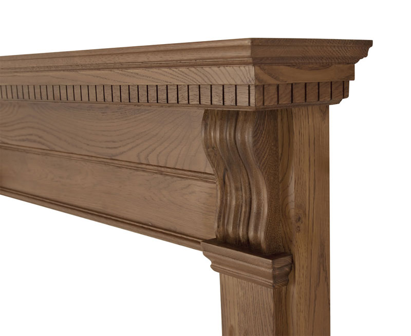 Carron Corbel Waxed Solid Oak Wide Opening Fireplace Surround